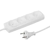 Удлинитель сетевой Luazon Lighting ECO, 4 розетки, 5 м, 10 А, 2200 Вт, без заземления, белый