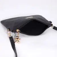 Сумка женская кросс-боди на молнии, 24&times;7&times;15 см, чёрная