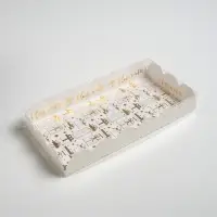 Коробка для кондитерских изделий с PVC крышкой «Снег», 10.5 х 21 х 3 см