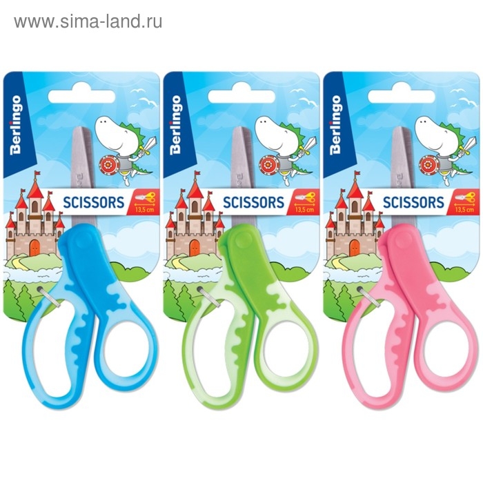Ножницы детские 13,5 см, Berlingo, цвет микс Ножницы детские 13,5 см, Berlingo, цвет микс