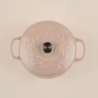 Кастрюля чугунная SL Home, 4.2 л, d=24.5 см, h=11 см, с крышкой, эмалированное покрытие, индукция, бежевая