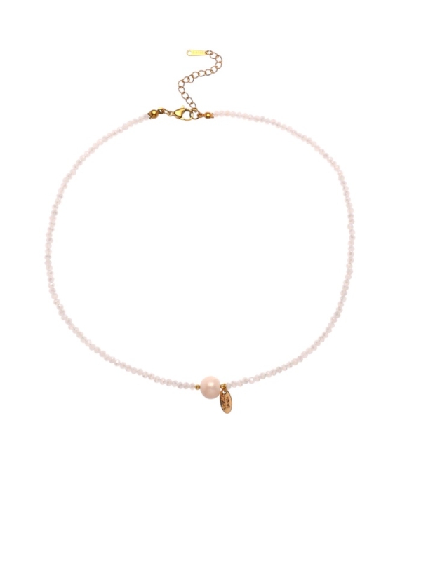 Чокер «Жемчуг» речной, бусина №4, цвет белый в золоте, 35 см