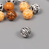 Бусины для творчества дерево "Звериный принт" набор 10 шт 1,6х1,6х1,6 см