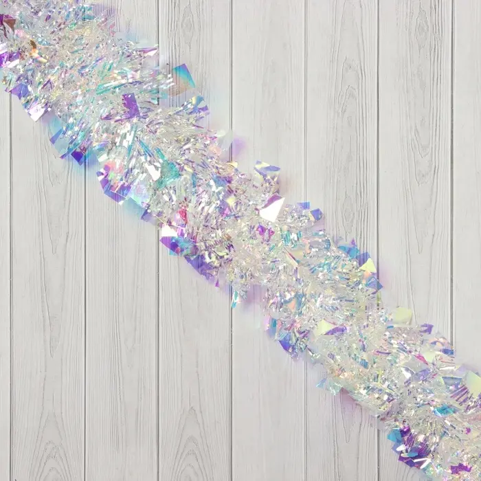 Мишура новогодняя «Зимнее волшебство. Праздничный отблеск», классика, d-8 см, 200 см, перламутровый прозрачный Мишура новогодняя «Зимнее волшебство. Праздничный отблеск», классика, d-8 см, 200 см, перламутровый прозрачный