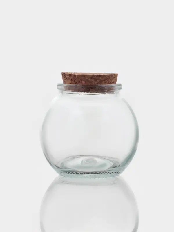 Баночка для специй Доляна &laquo;Парфе&raquo;, 120 мл, 7&times;7 см, с пробковой крышкой, стекло, прозрачная