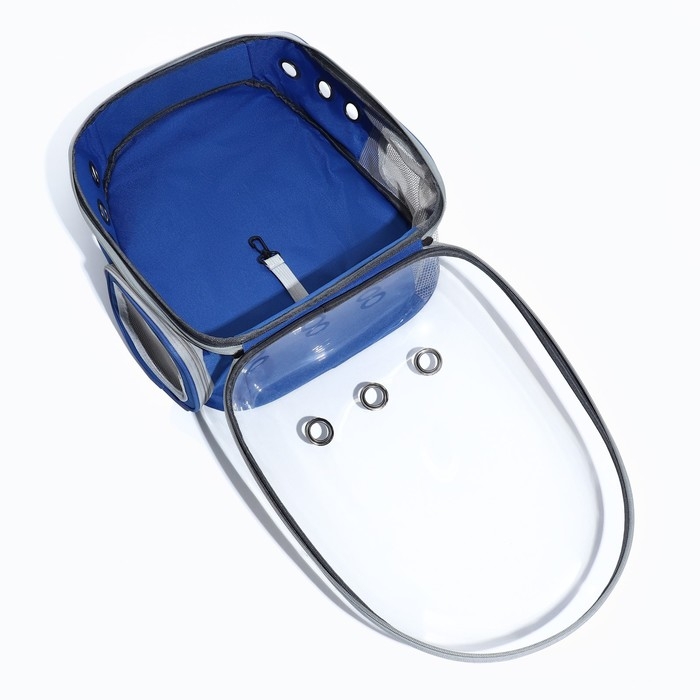 Рюкзак для переноски кошек и собак, прозрачный, 31 х 28 х 42 см, синий Рюкзак для переноски кошек и собак, прозрачный, 31 х 28 х 42 см, синий