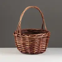 Корзина плетеная, 23х23х13х29 см, коричневый, ива