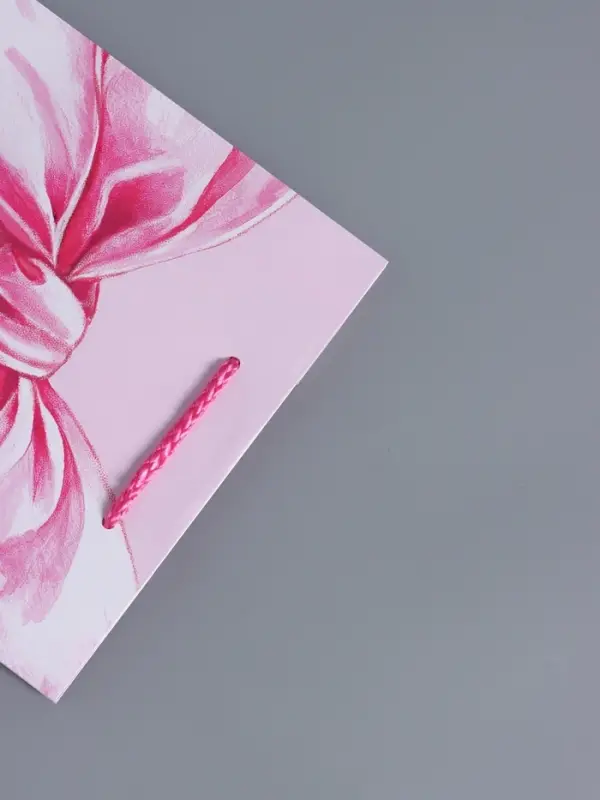 Пакет подарочный "Розовый бант" ламинированный 18 х 22,3 х 10 см