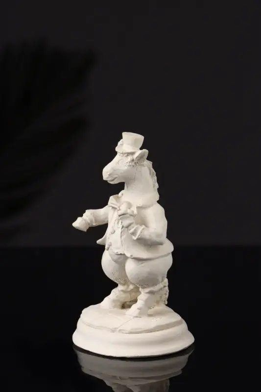 Фигура  Фигура "Конь на пьедестале" 10 см, натуральный, гипс