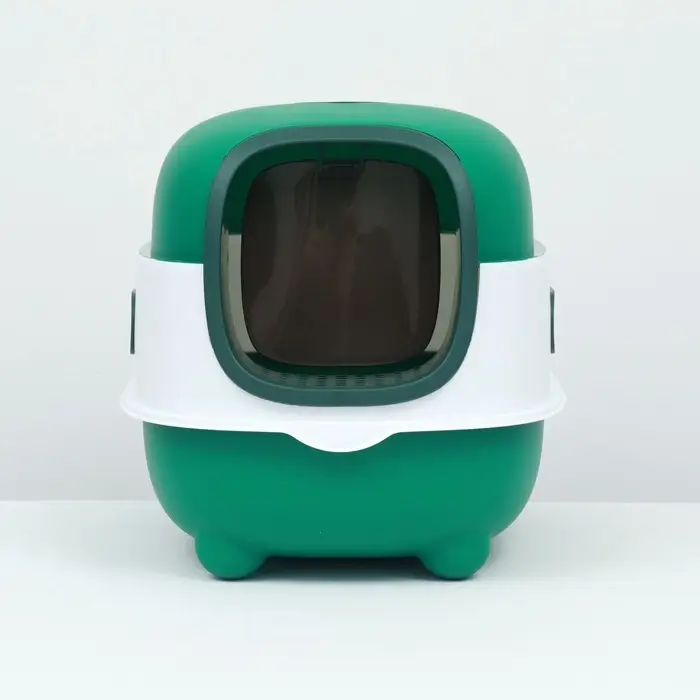 Туалет закрытый, 39&times;56&times;40 с, с УФ-лампой для уничтожения запаха, пластик, зелёный