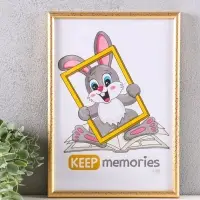 Рамка для фото, А4, 21 x 30 см, пластик, золотистая Рамка для фото, А4, 21 x 30 см, пластик, золотистая