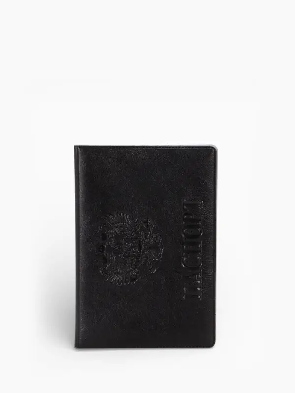 Обложка для паспорта, пвх, 9.5&times;0.5&times;13.5 см, чёрный, МИКС