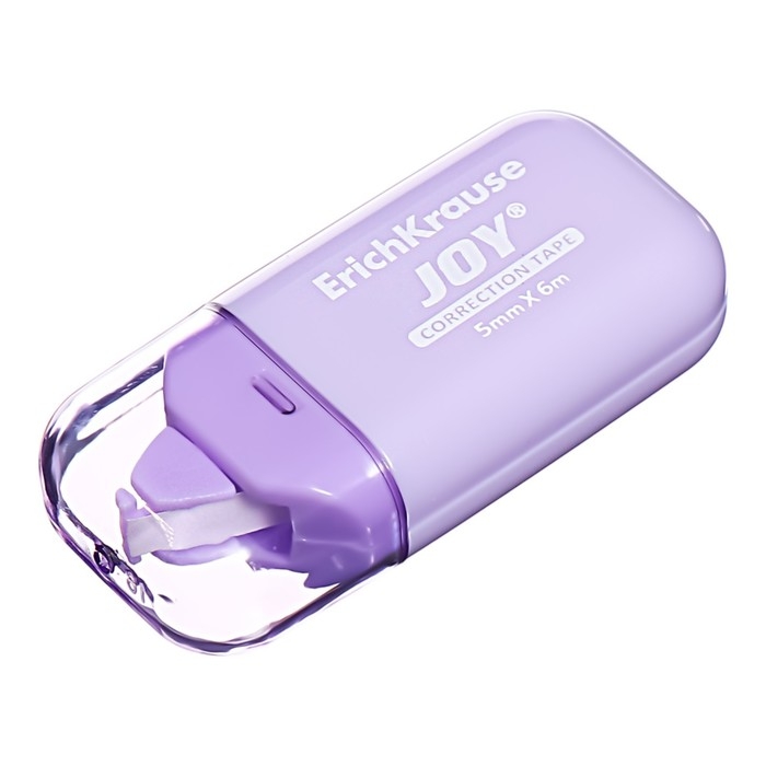 Корректирующая лента 5 мм х 6 м, ErichKrause JOY Pastel, компактный размер, защитный колпачок, микс (цена за 1 шт) Корректирующая лента 5 мм х 6 м, ErichKrause JOY Pastel, компактный размер, защитный колпачок, микс (цена за 1 шт)