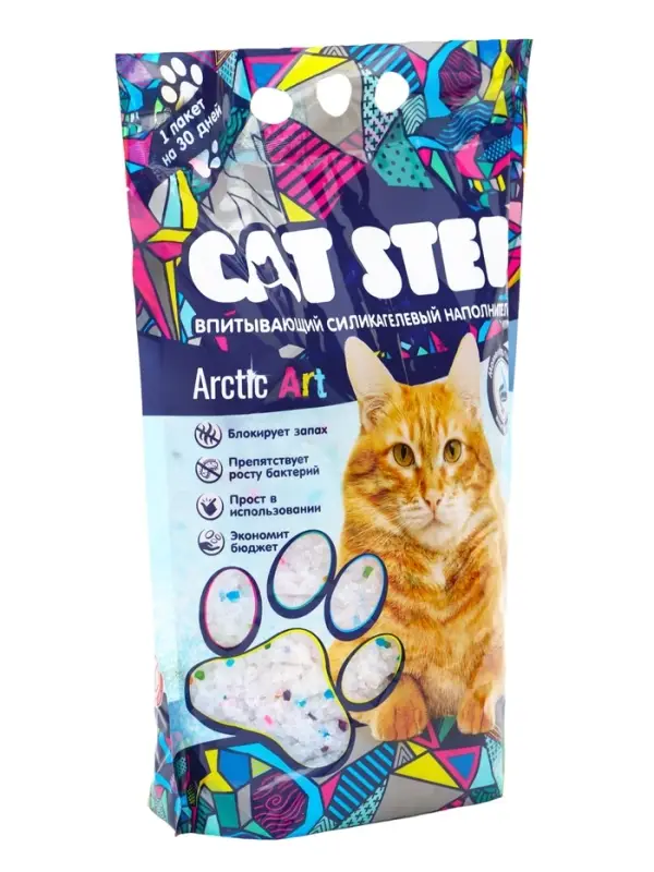 Наполнитель впитывающий силикагелевый CAT STEP Arctic Art, 3,8 л Наполнитель впитывающий силикагелевый CAT STEP Arctic Art, 3,8 л
