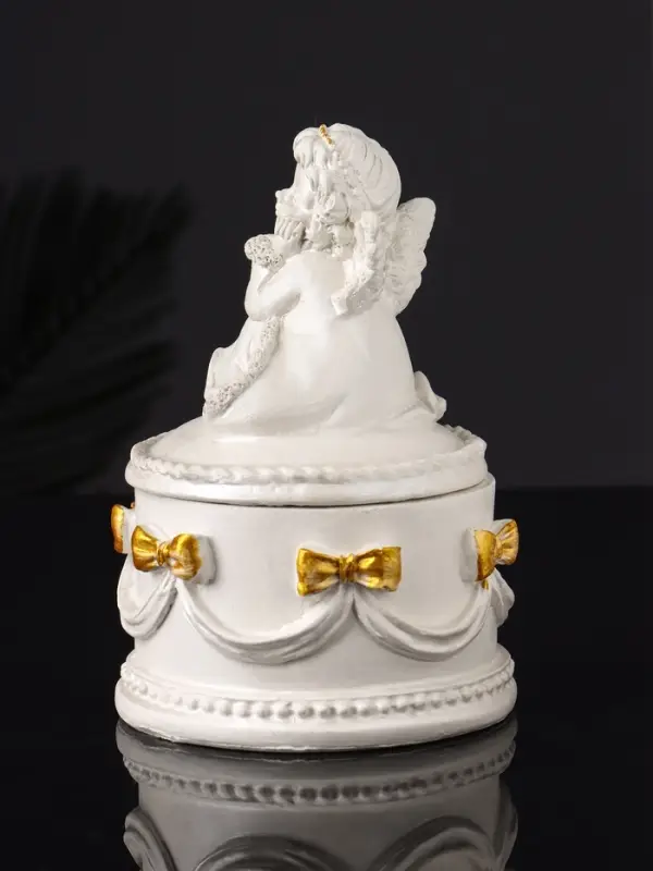 Шкатулка с бантами Шкатулка с бантами "Ангел " 12х9 см, перламутр