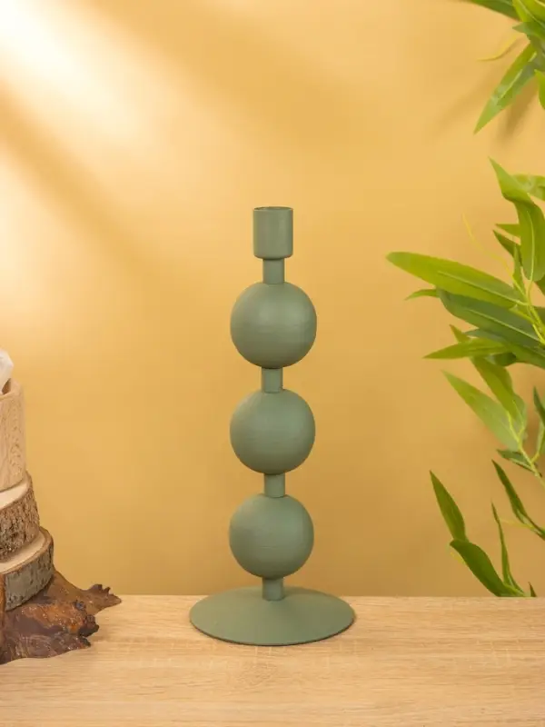 Подсвечник на 1 свечу текстурный  Подсвечник на 1 свечу текстурный "Болотный" с 3 сферами 10х10х25 см