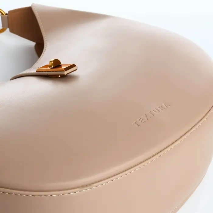 Сумка женская багет TEXTURA на молнии, 27&times;9&times;23 см, бежевая