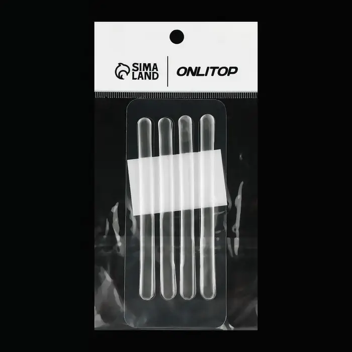 Полоски под ремешки, на клеевой основе, набор - 4 шт., силиконовые, 9.5×0.7 см., прозрачные Полоски под ремешки, на клеевой основе, набор - 4 шт., силиконовые, 9.5×0.7 см., прозрачные