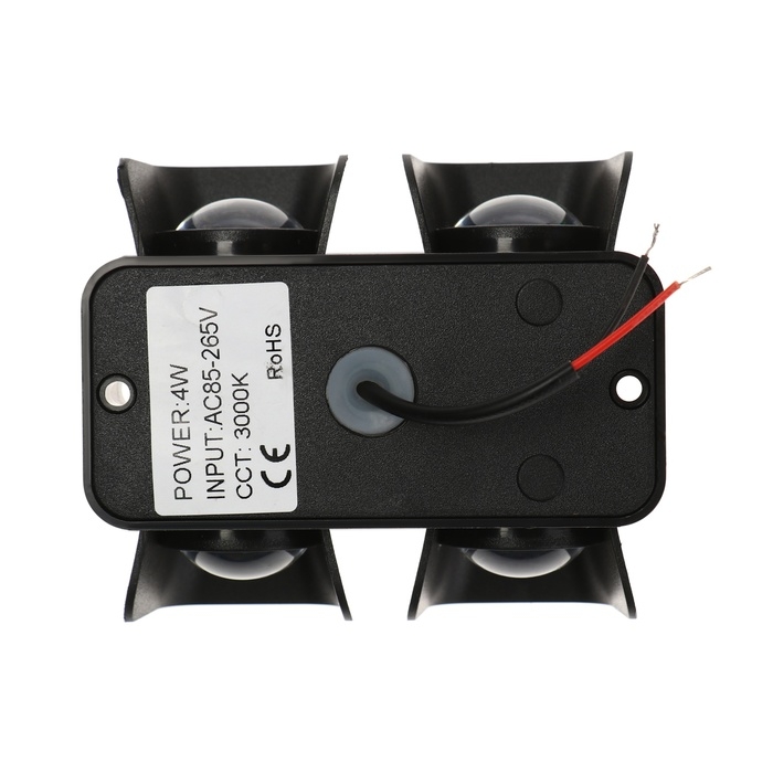 Светильник фасадный «Элегант», FSD-043, 4 Вт, 3000К, 2 луча, IP65, 220 В, пластик, черный Светильник фасадный «Элегант», FSD-043, 4 Вт, 3000К, 2 луча, IP65, 220 В, пластик, черный