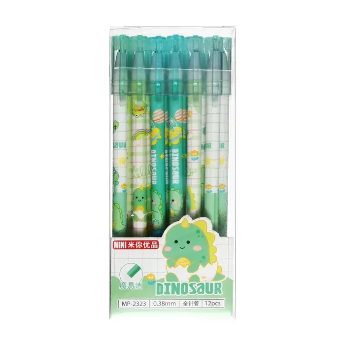 Ручка гелевая со стираемыми чернилами, стержень синий, 0.38 мм, корпус Ручка гелевая со стираемыми чернилами, стержень синий, 0.38 мм, корпус "Дино", МИКС