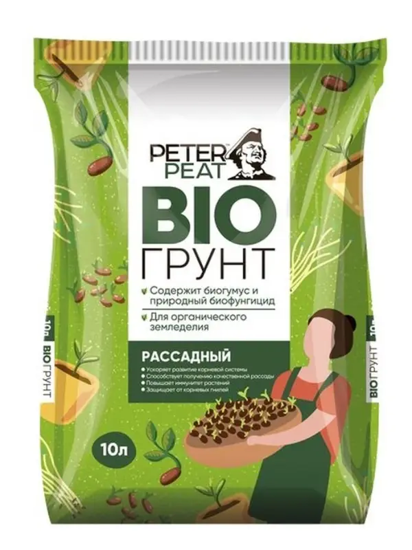 Грунт для Рассады "PETER PEAT", линия BIO, 10 л