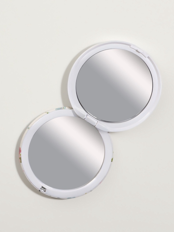 Зеркало складное «Единороги», d = 7,3 см, с увеличением, цвет белый
