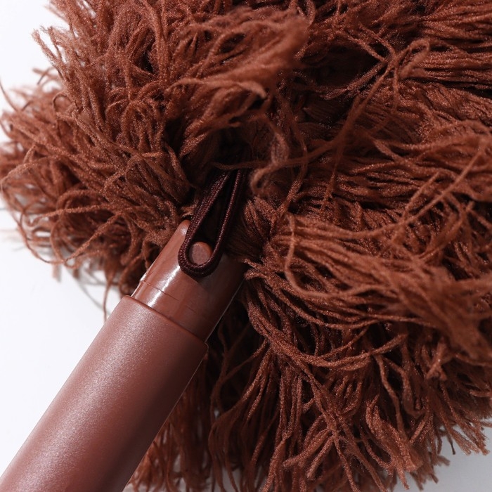 Щётка для удаления пыли Доляна «Антистатик», 29 см, с подставкой на присоске, микрофибра, цвет коричневый Щётка для удаления пыли Доляна «Антистатик», 29 см, с подставкой на присоске, микрофибра, цвет коричневый