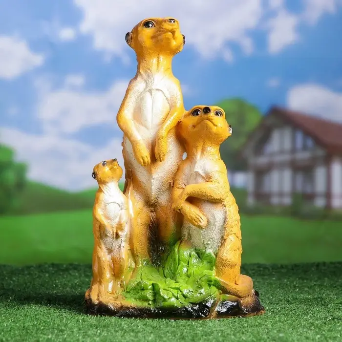 Садовая фигура из гипса &laquo;Сурикаты&raquo;, 36.5&times;14&times;22 см