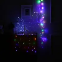 Гирлянда &laquo;Конский хвост&raquo; 10 нитей по 1.5 м, IP20, серебристая нить, 150 LED, свечение мульти, 12 В