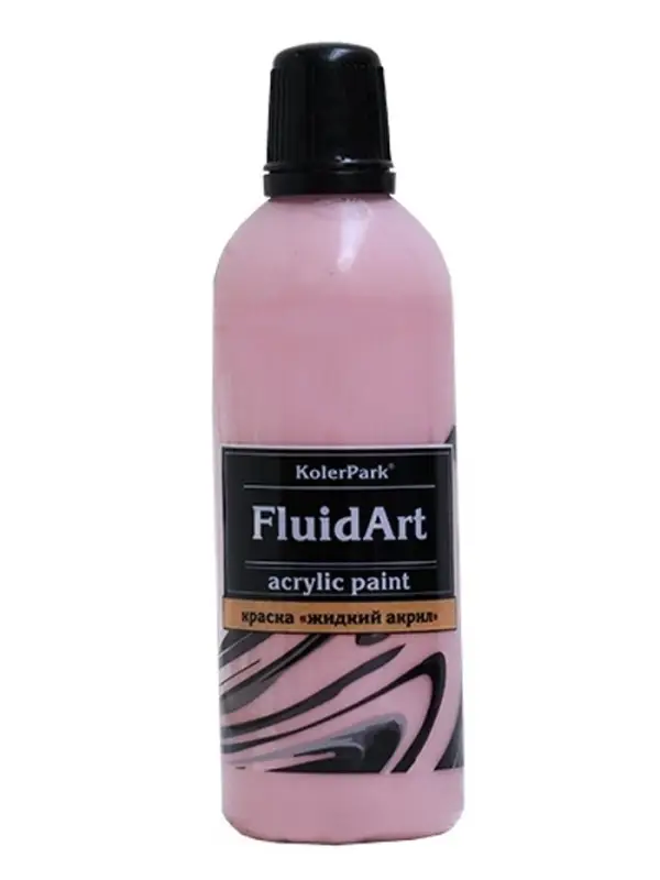 Краска акрил для техники Флюид Арт 25мл KolerPark, розовая KР.312-0,025