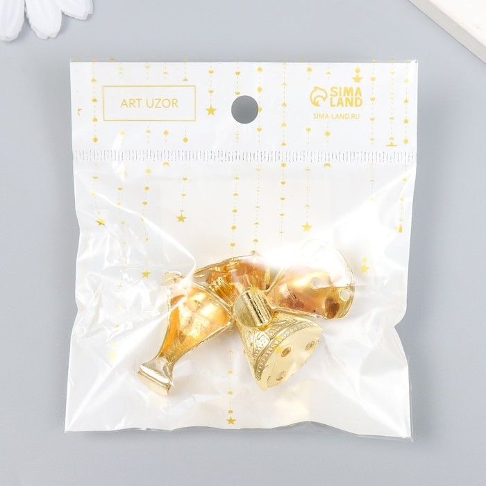 Уголок (ножка) для шкатулки металл  Уголок (ножка) для шкатулки металл "Царская" набор 4 шт золото 2,5х2,2 см