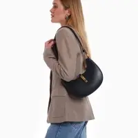 Сумка женская багет TEXTURA на молнии, 24&times;6&times;14 см, чёрная