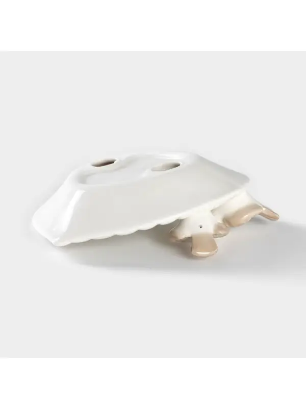 Блюдо сервировочное &laquo;Голубки на листочке&raquo;, 13&times;13&times;2 см, керамика, белое