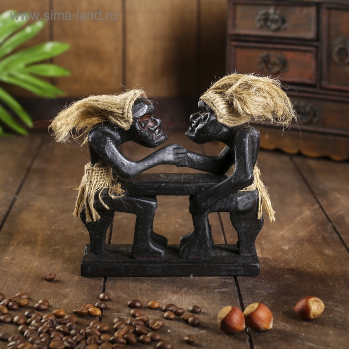 Сувенир «Аборигены и армреслинг», 18×16×9 см, дерево Сувенир «Аборигены и армреслинг», 18×16×9 см, дерево