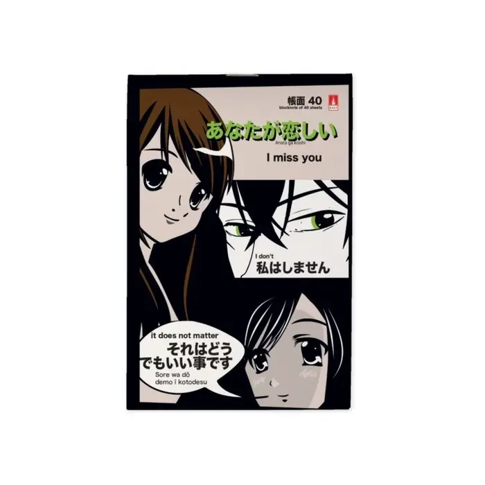 Блокнот А6, 40 листов в клетку на скрепке, Manga Anime, обложка картон, блок 55 г/м&sup2;, МИКС