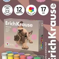 Гуашь 12 цветов ErichKrause Frenchie, 17 мл