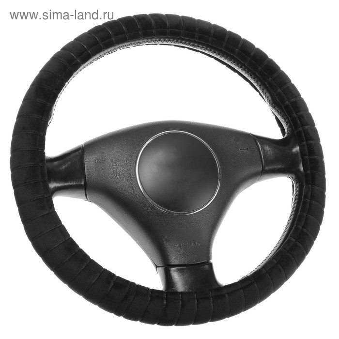 Оплетка на руль TORSO, велюр, размер 38 см, черный Оплетка на руль TORSO, велюр, размер 38 см, черный