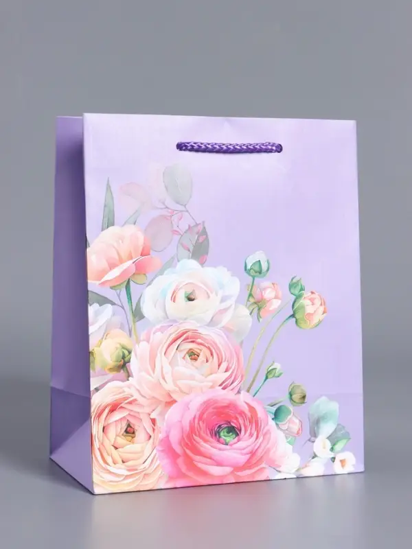 Пакет подарочный "Нежность без слов" ламинированный 18 х 22,3 х 10 см