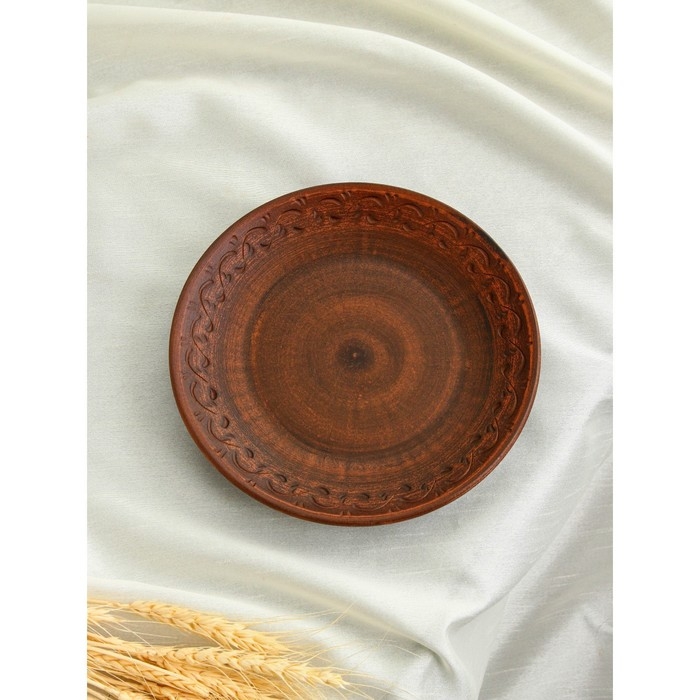 Тарелка "Тиана", декор, красная глина, 21 см