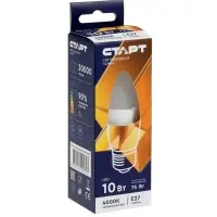 Лампа светодиодная СТАРТ, 10 Вт, Е27, С37, 4000К, 800 Лм, свечение нейтральное белое