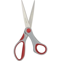 Ножницы Attache 180 мм с пласт.прорезинен.эллипт., красно-серыми ручками