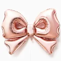 Воздушный шар фольгированный 50" "Бант" цвет розовое-золото