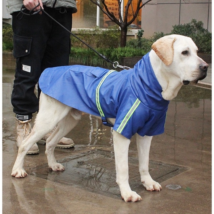 Куртка для собак с подкладом, размер M  (ДС 30, ОГ 41 см, вес 4-6 кг), синяя