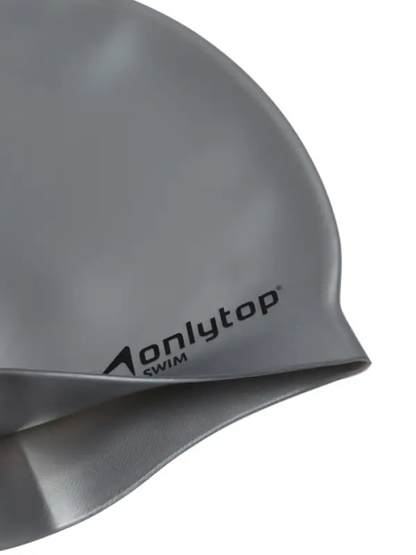 Шапочка для плавания взрослая ONLYTOP, силиконовая, 46 г, обхват 54-60 см, серая