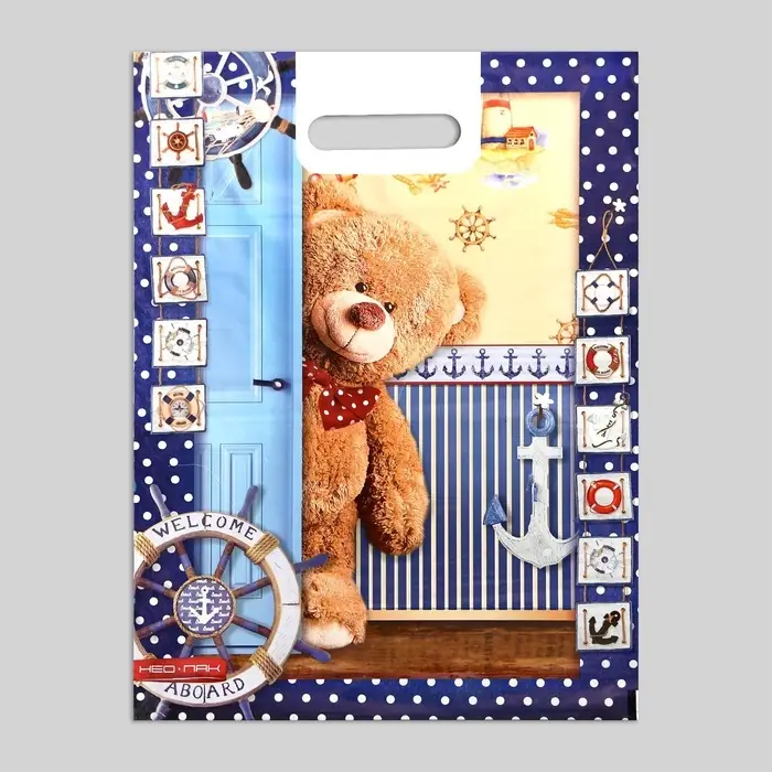 Пакет подарочный &laquo;Тедди&raquo;, полиэтиленовый с вырубной ручкой, 30&times;40 см, 60 мкм