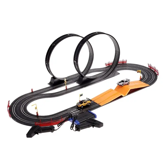 Автотрек TOP TURBO, с 2 машинами, 1:43, длина трасы 560 см, работает от сети