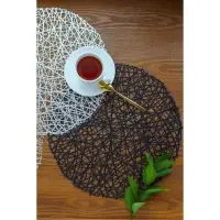 Салфетки сервировочные на стол Доляна &laquo;Паутинка&raquo;, d=38 см, 4 шт., чёрные