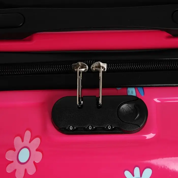 Чемодан детский 28 л (S), отдел на молнии, 4 колеса, розовый