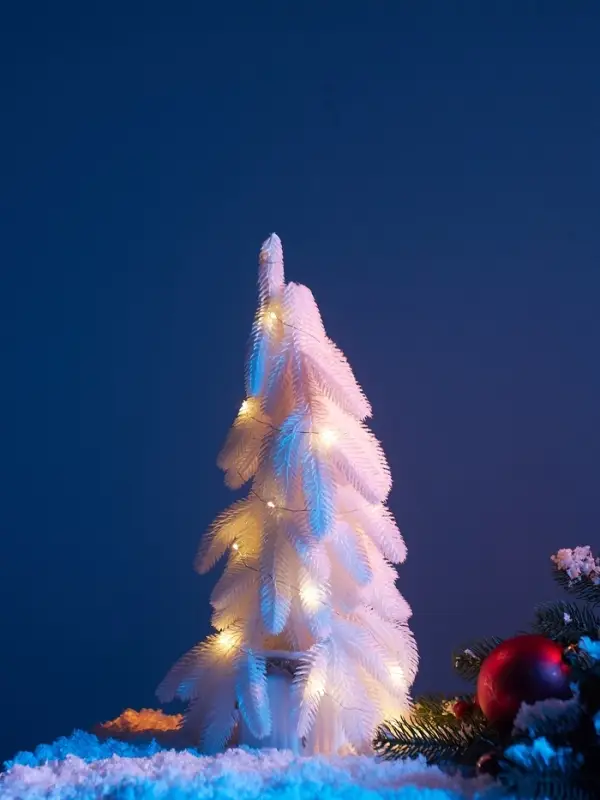 Фигура светодиодная &laquo;Белоснежная ель&raquo; 48 см, 20 LED, от батареек AG13&times;3, свечение тёплое белое