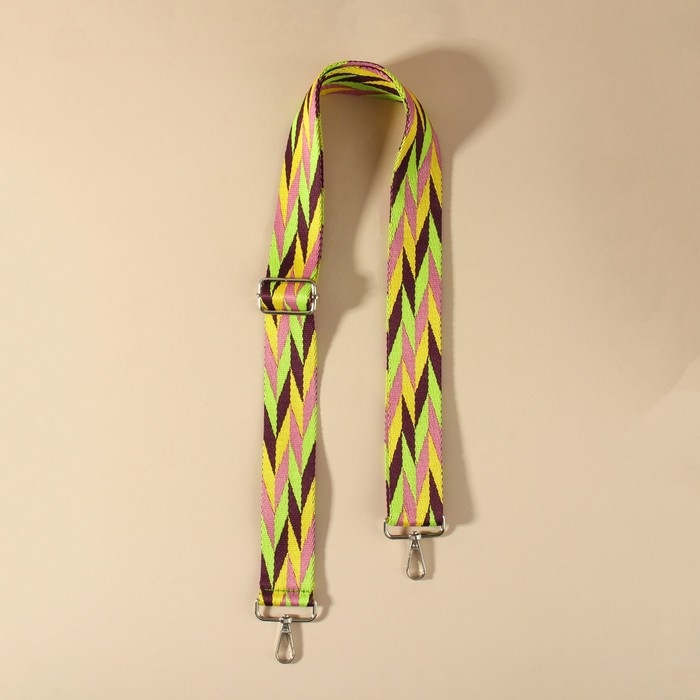 Ручка для сумки «Орнамент косичка», стропа, с карабинами, 139 ± 3 × 3,8 см, цвет разноцветный Ручка для сумки «Орнамент косичка», стропа, с карабинами, 139 ± 3 × 3,8 см, цвет разноцветный